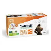 Yarrah Bio Hondenvoer Multipack Paté Graanvrij Kip & Kalkoen & Rund 6 x 150 gr
