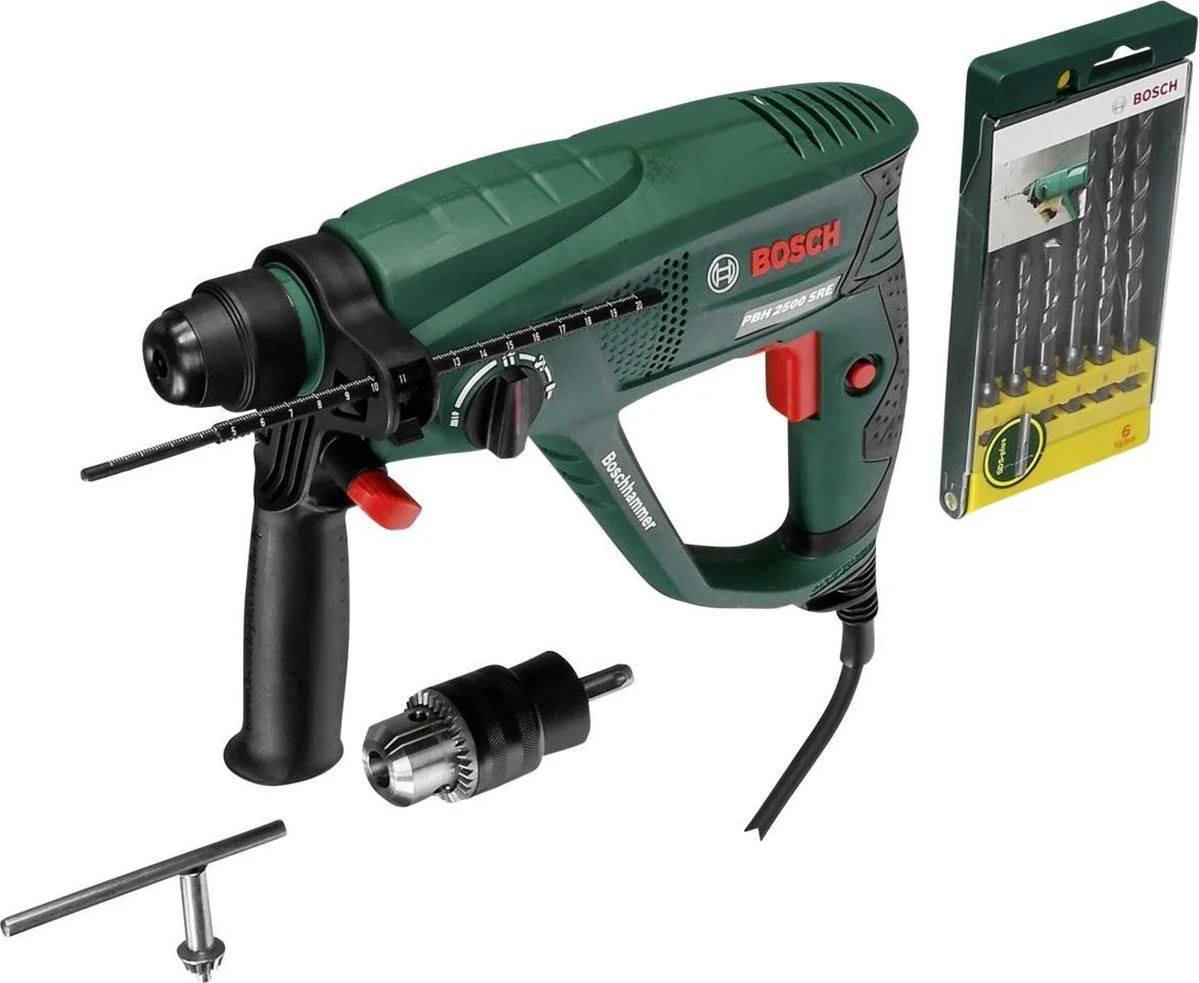 Bosch PBH 2500 SRE + 6-delige SDS-Plus borenset