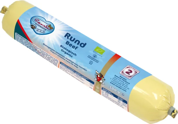 Renske Biologische Worst Hondenvoer Nat Rund 500 gr