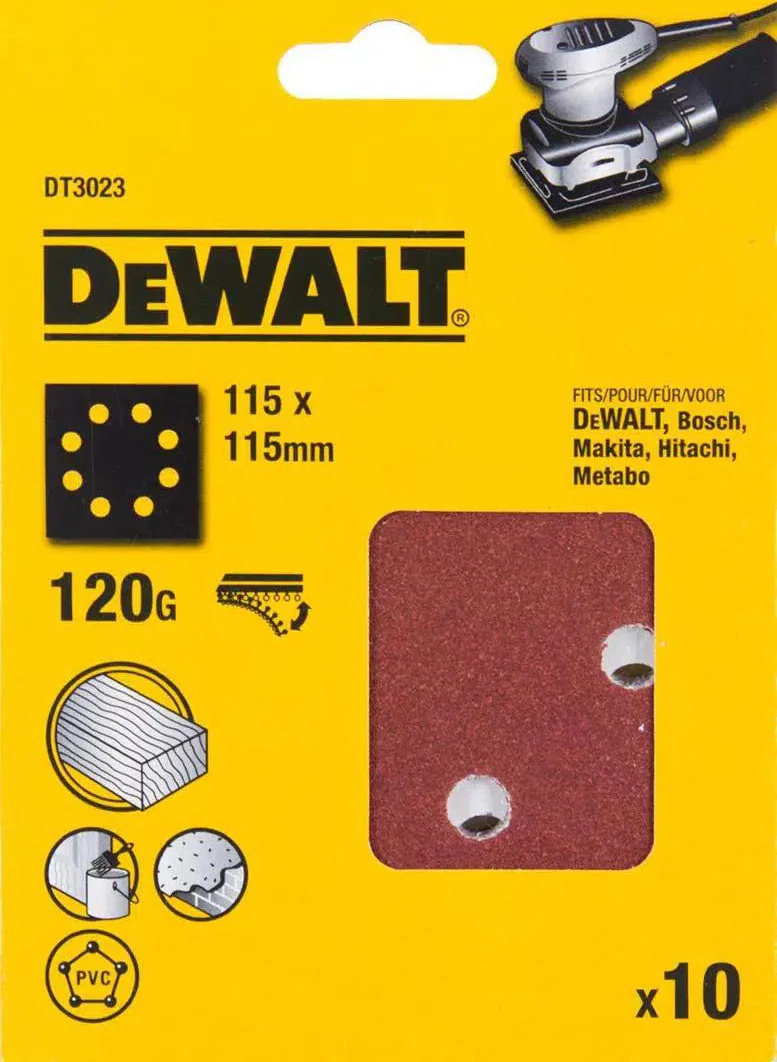 DeWALT DT3023 P120 Schuurpapier 1/4 Velcro VE=10