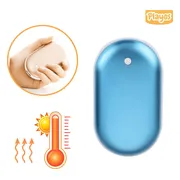 Playos® - Oplaadbare Handwarmer - met Powerbank - Blauw - 3 Standen - tot 55 °C - 4000 mAh - Herbruikbaar - USB - Herbruikbare Handwarmer - Winter - Verwarming - Koude Handen