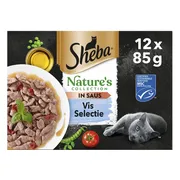 Sheba Nature's Collection Kattenvoer Natvoer Vis Selectie in Saus Maaltijdzakjes 12 x 85 gr