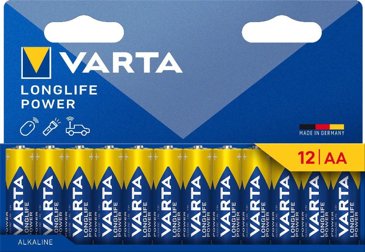 3x Varta Longlife Power Alkaline Batterijen AA 4 stuks