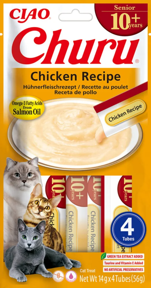 Ciao Churu Puree Senior 10+ Kattensnack Chicken 4 x 14 gr