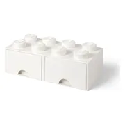 LEGO Opbergsteen met 8 noppen en 2 lades - wit