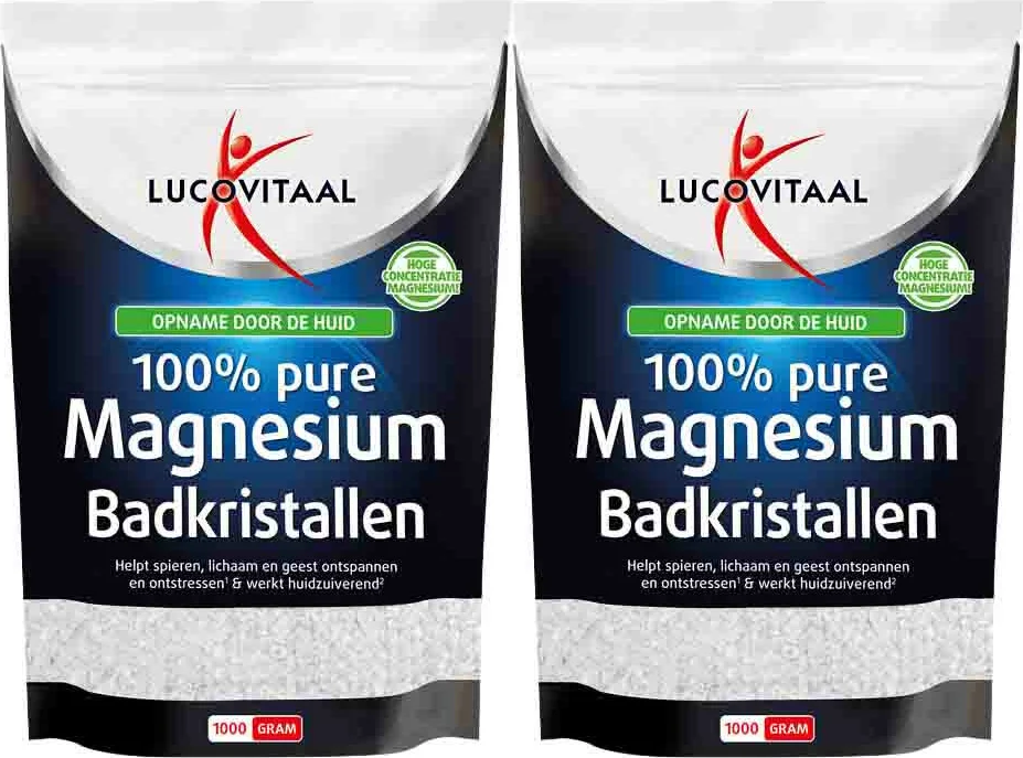 2x Lucovitaal Magnesium Badkristallen 1 kg