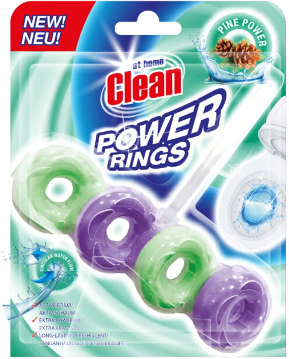 3x At Home Toiletblok Power Rings Pine 40 gr