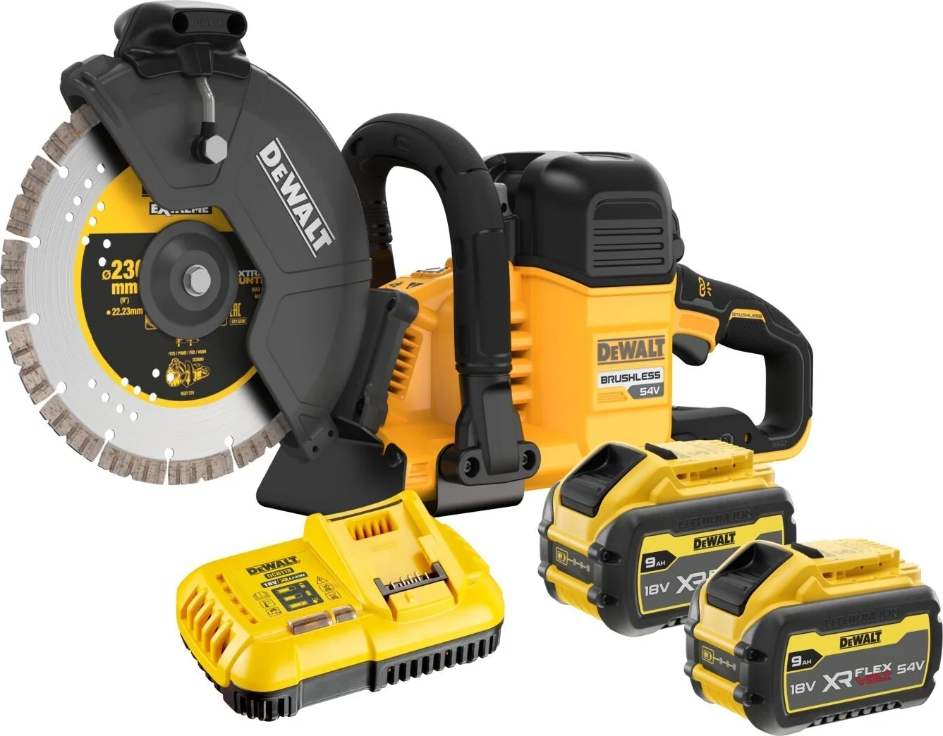 DeWALT DCS691X2 Accu doorslijper 230mm 54V XR FlexVolt 9.0Ah
