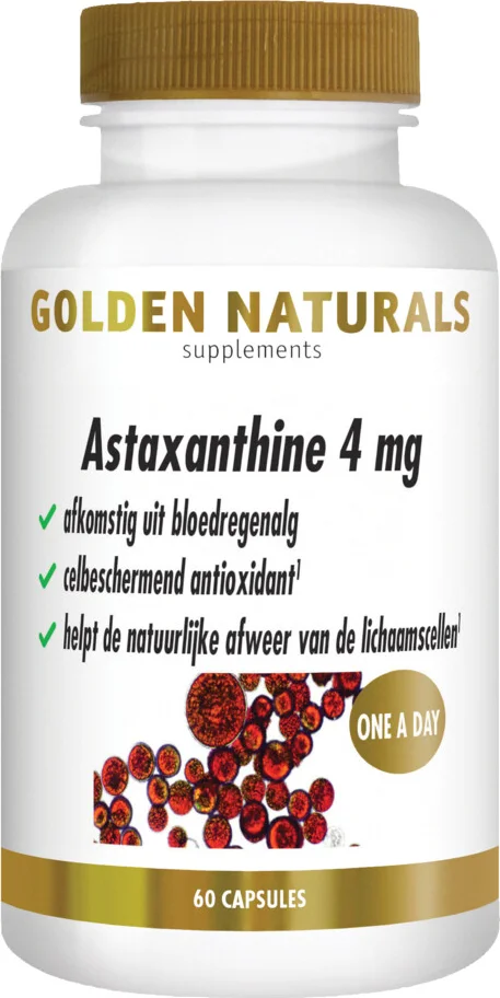 2x Golden Naturals Astaxanthine 4 mg 60 capsules