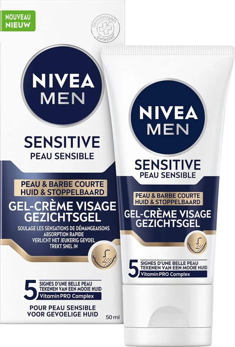 NIVEA Men Sensitive Skin & Stubble Moisturizer Gezichtsgel 50 ml