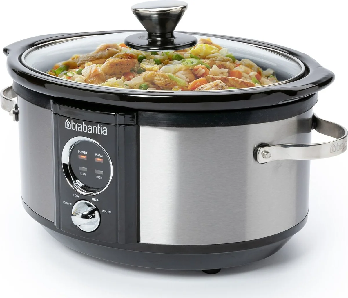 Brabantia BBEK1081 Slowcooker - 3.5 Liter - 180 Watt - Warmhoudfunctie - Keramische binnenpan
