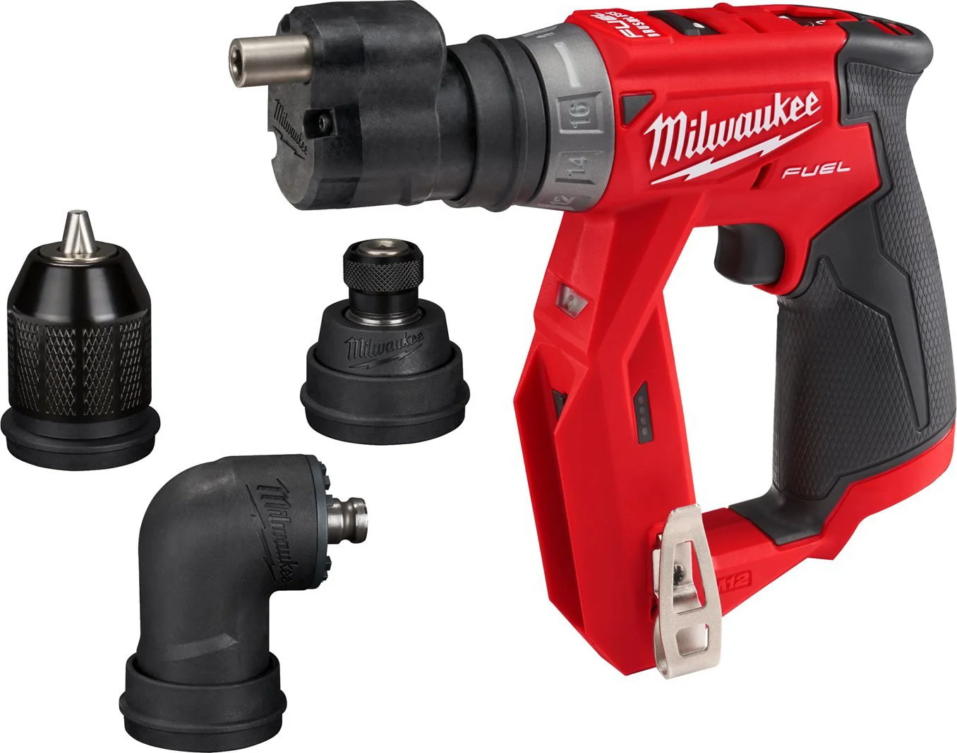 Milwaukee M12 FUEL™ FDDXKIT-0X Accu instalatieboor-/schroefmachine + 4x hulpstukken 12V Basic Body in HD-Box - 4933471332