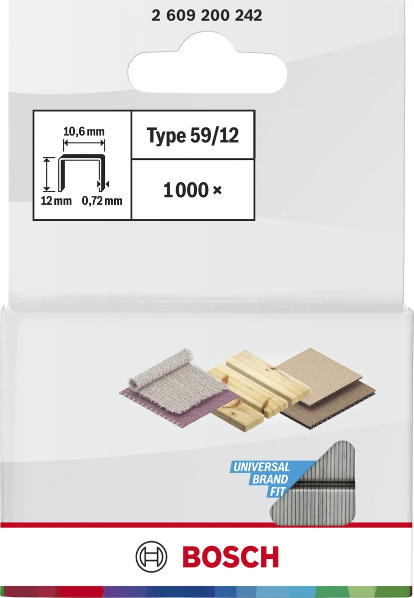 Bosch Professional Nieten type 59 | 12 mm | 10,6 x 0,72 mm | 1000 stuks - 2609200242