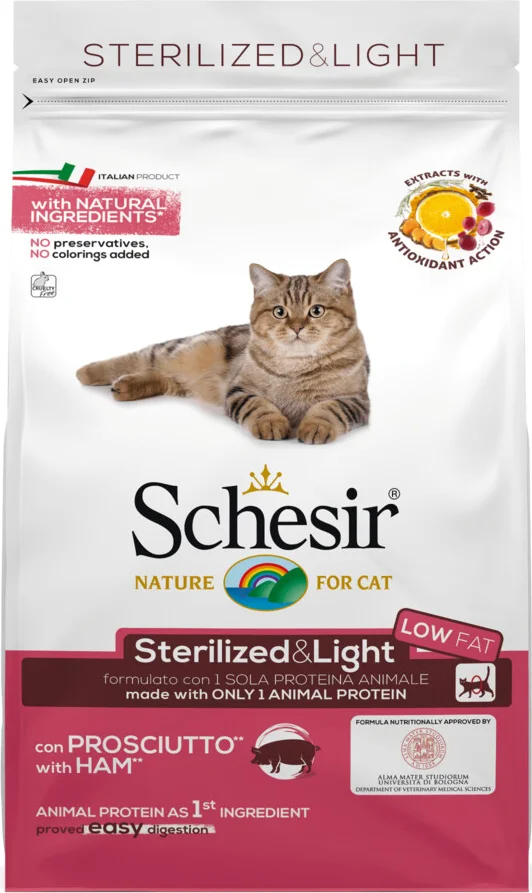 Schesir Kattenvoer Dry Sterilized Ham 400 gr