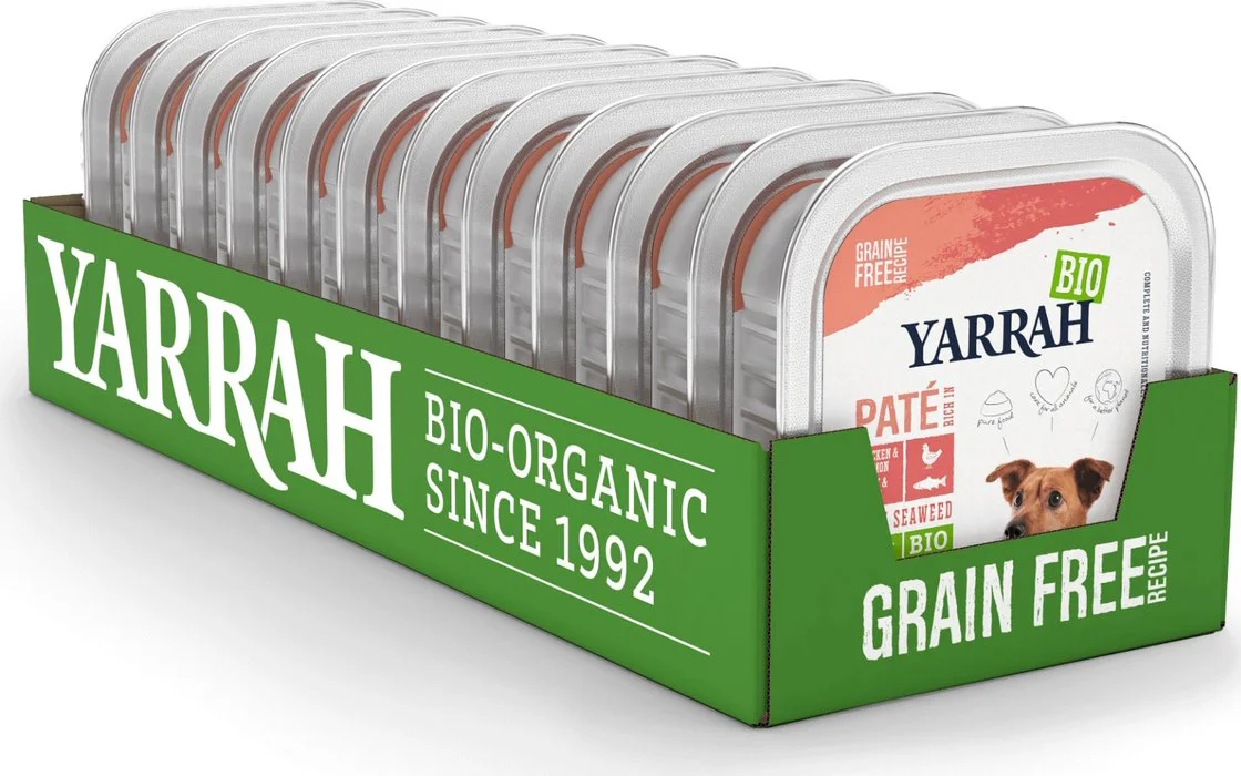 12x Yarrah Bio Hondenvoer Paté Kip & Zalm 150 gr