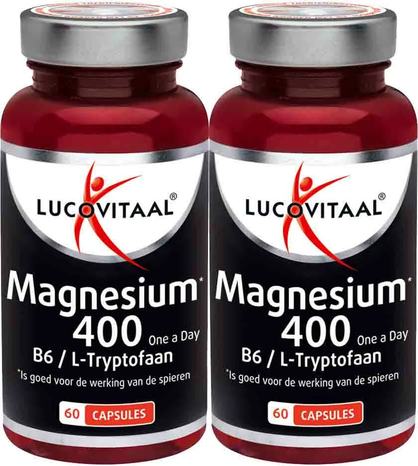 2x Lucovitaal Magnesium 400 L-Tryptofaan 60 capsules