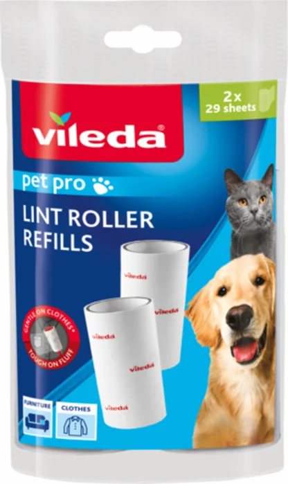 Vileda PetPro Kleefborstel Vervanging 2 x 29 bladen 2 navullingen