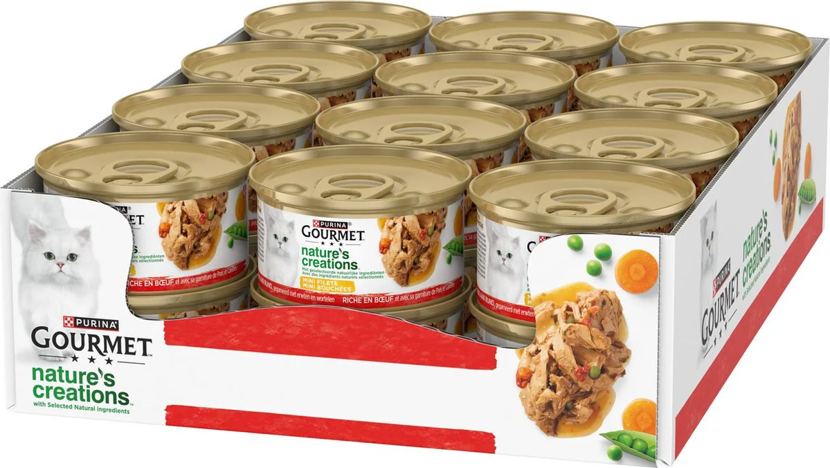 24x Gourmet Nature's Creations Kattenvoer Nat Rund 85 gr