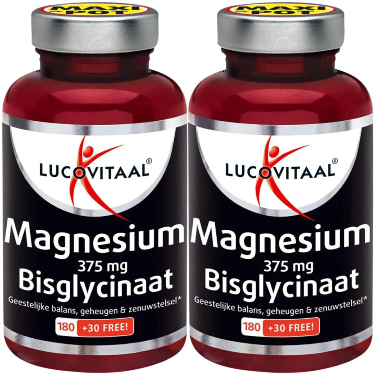 2x Lucovitaal Magnesium 375mg Bisglycinaat 210 tabletten