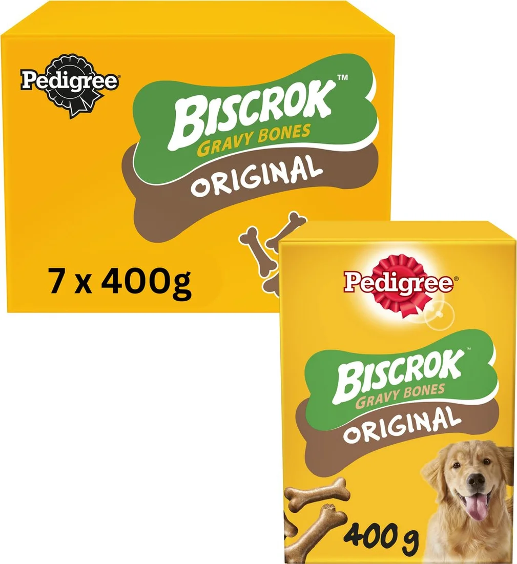 7x Pedigree Biscrok Gravy Bones Hondensnack 400 gr