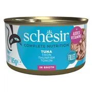 12x Schesir Complete & Balanced Kattenvoer Tonijn in Boullion 85 gr