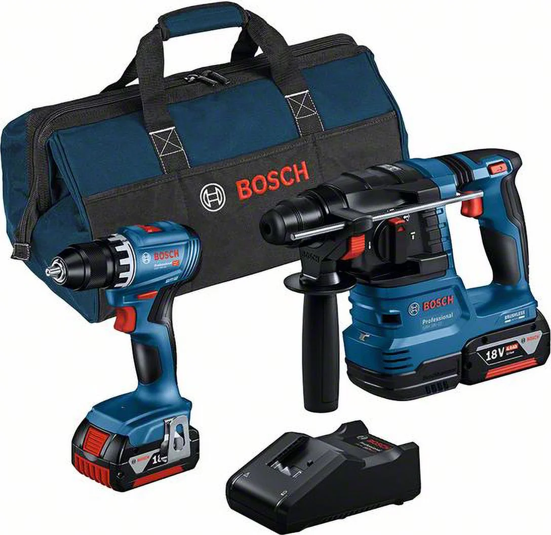 Bosch Professional Accu Combiset GSR 18V-45 + GBH 18V-22 18V 4.0Ah in Tas - 0615A50038