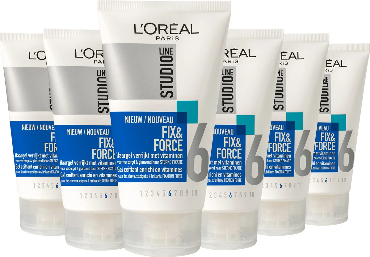 6x L'Oréal Studio Line Hair Gel Tube Fix & Force 6 150 ml