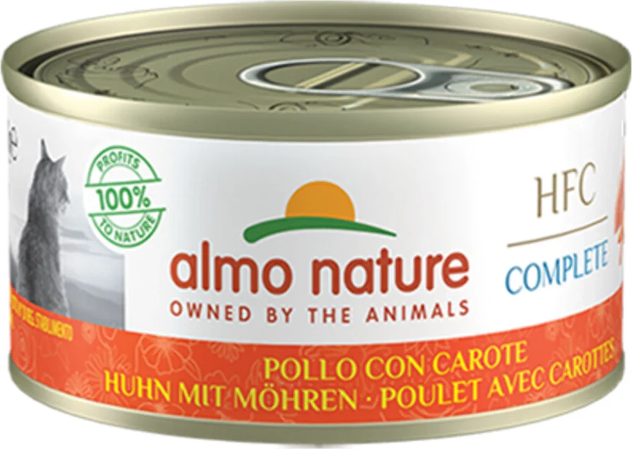 48x Almo Nature HFC Complete Kattenvoer Nat Graanvrij Kip & Wortel 70 gr