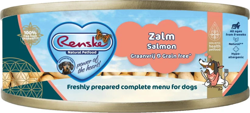 Renske Vers Gestoomd Complete Menu Hondenvoer Nat Zalm Graanvrij 95 gr
