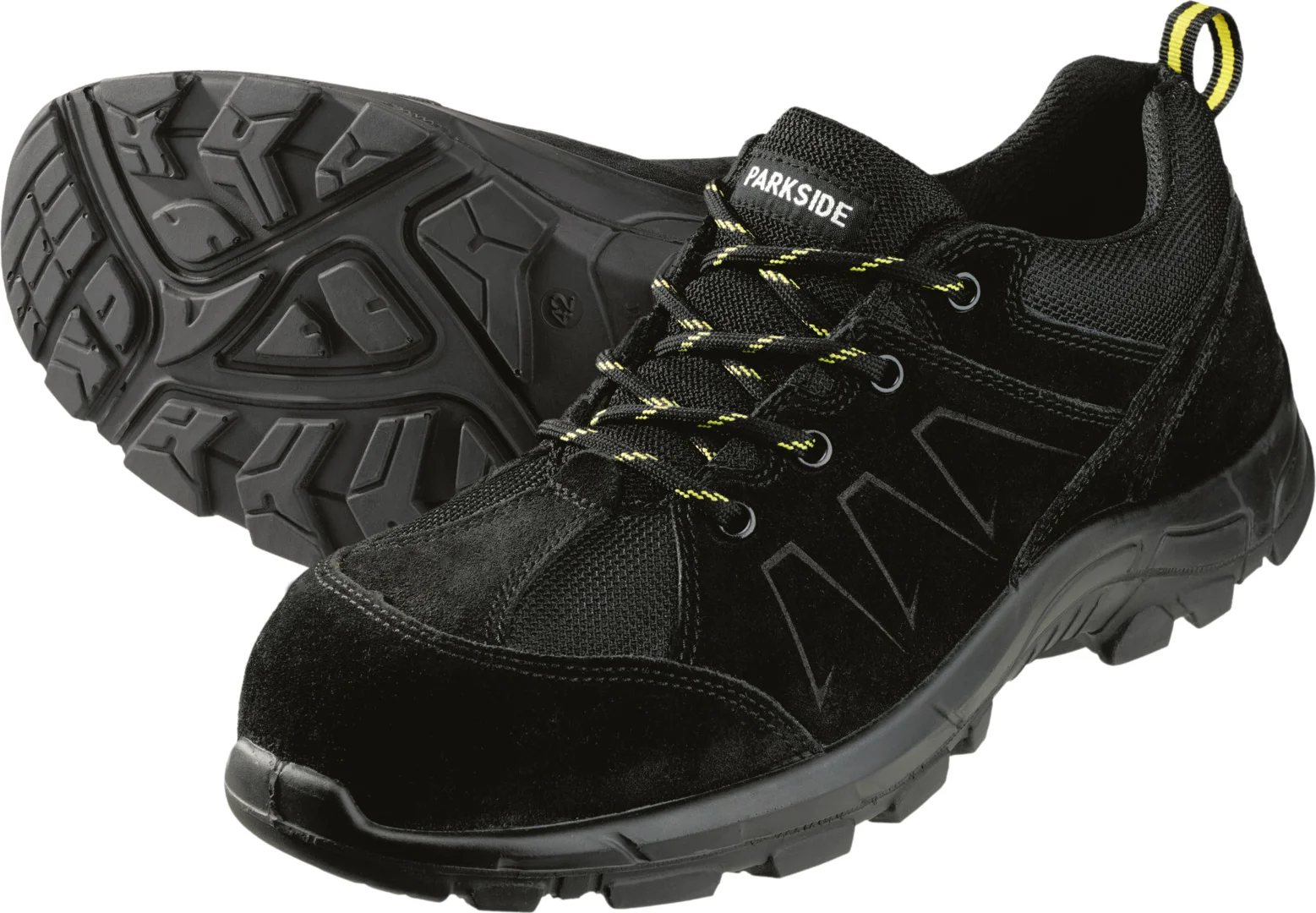 PARKSIDE Leren werkschoenen S3 met stalen neus (lage snit, Zwart, 43)