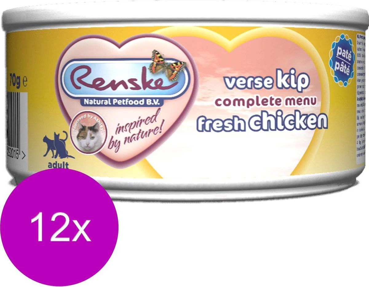 24x Renske Paté Kattenvoer Nat Tonijn 70 gr