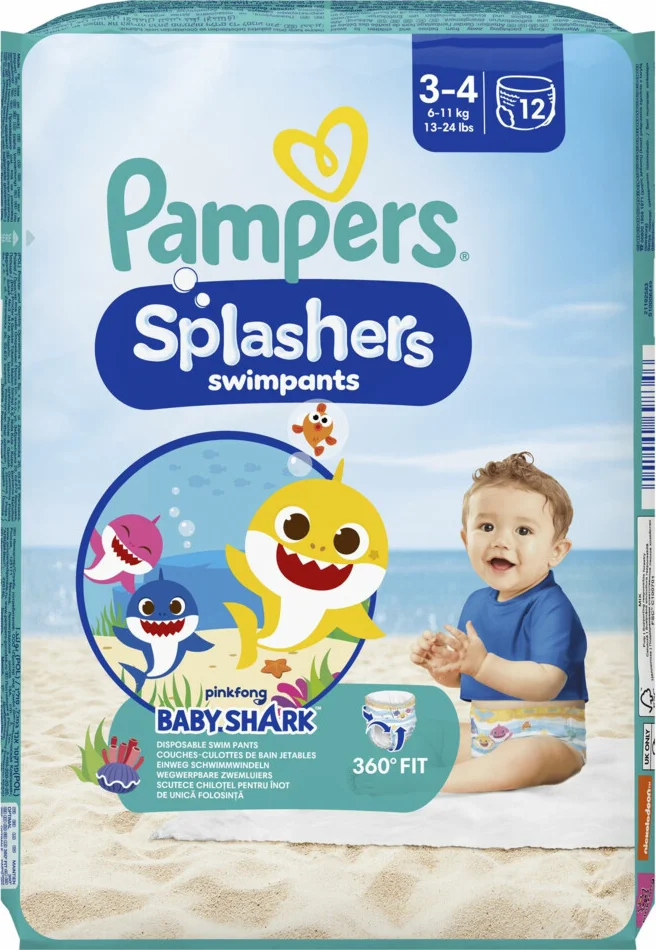 3x Pampers Splashers Zwemluiers Maat 3-4 (6-11 kg) 12 stuks