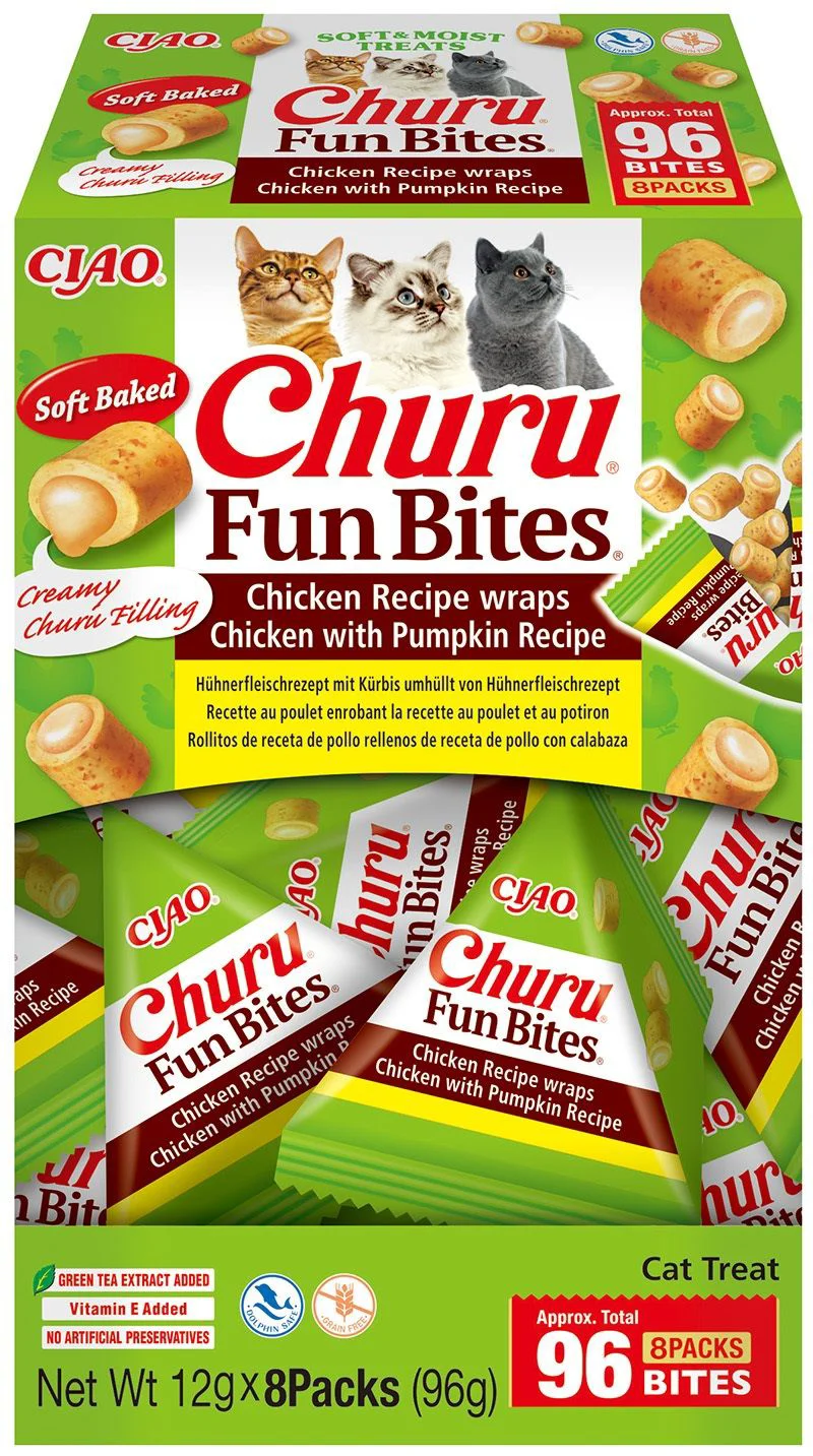 Ciao Churu Fun Bites Wraps Kattensnack Chicken & Pumpkin 8 x 12 gr