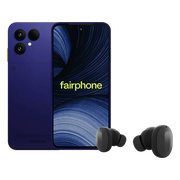 Fairphone 6+ 256GB Blauw 5G + Fairbuds Wireless Zwart