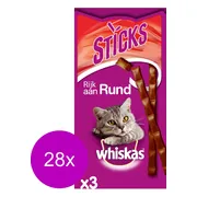 28x Whiskas Sticks Kattensnack Rund 18 gr