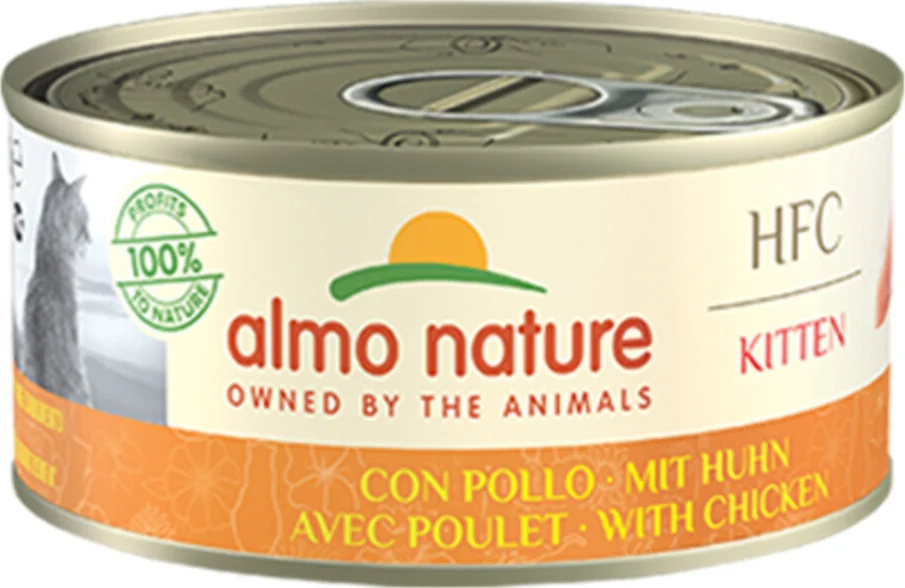 48x Almo Nature HFC Complete Kattenvoer Nat Kitten Kip 150 gr