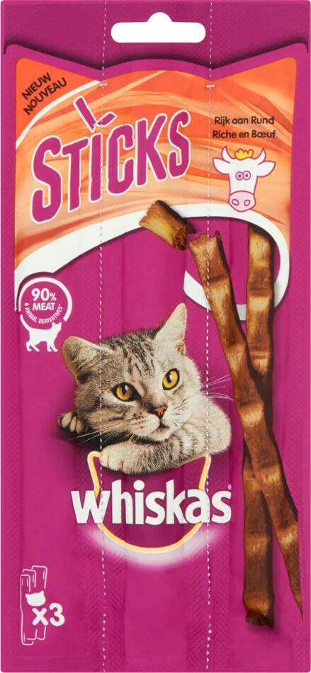 Whiskas Sticks Kattensnack Rund 18 gr