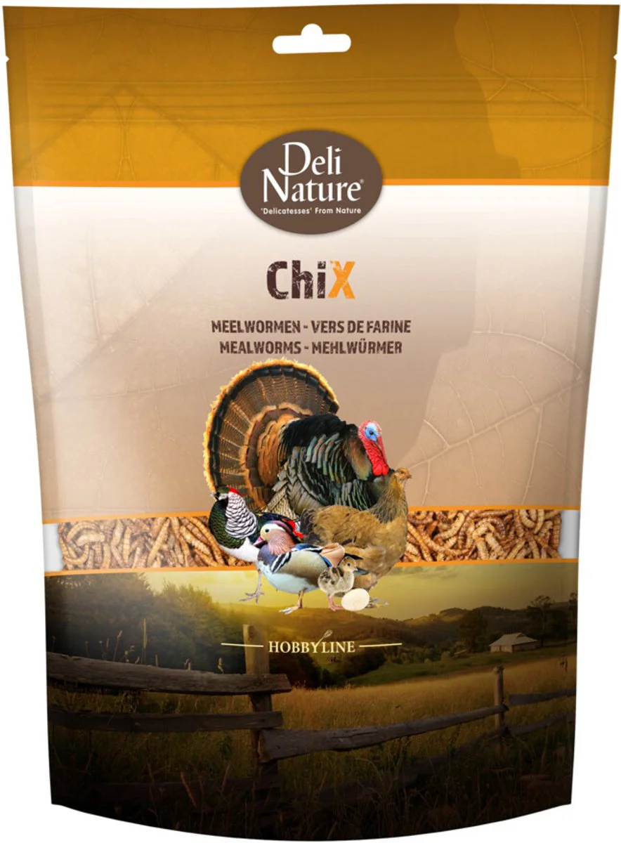 8x Deli Nature Chix Meelwormen 500 gr