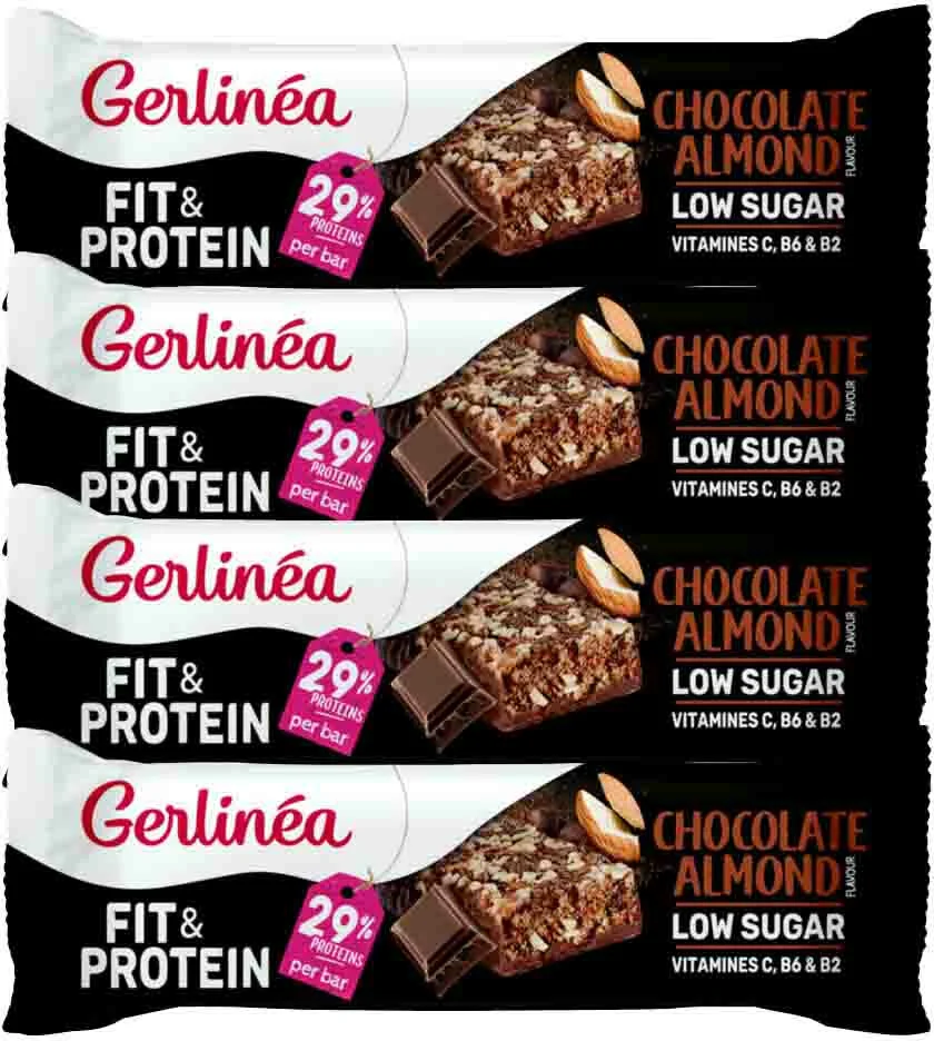 4x Gerlinea Fit & Protein Reep Chocolate Almond 45 gr