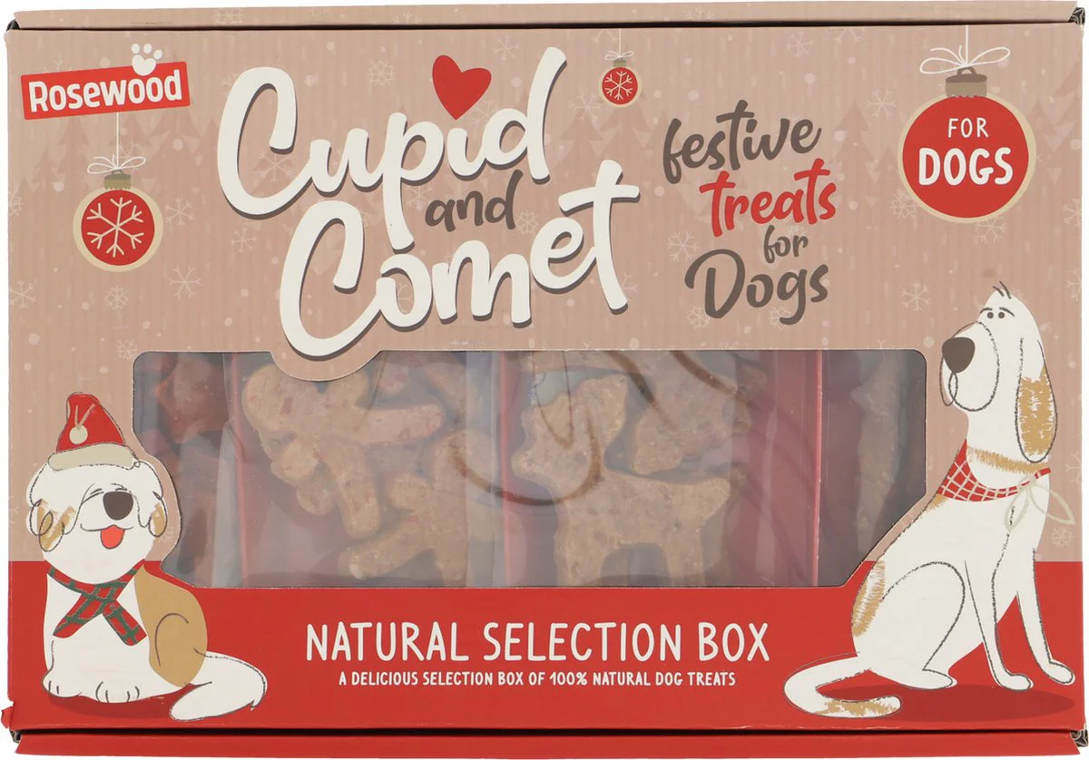 Rosewood Cupid & Comet Traktatiedoos Kerst Hondensnacks 175 gr