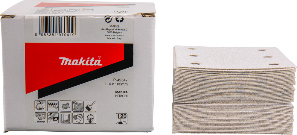 Makita P-42547 Schuurvel K120 114x102 wh 50