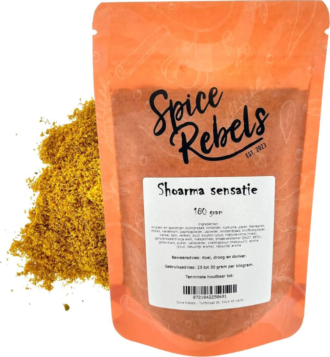 Spice Rebels - Shoarma sensatie - zak 180 gram - kruidenmix voor shoarma