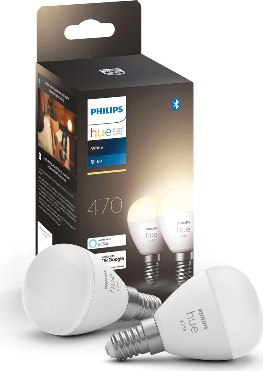 Philips Hue Kogellamp White E14 Duo pack