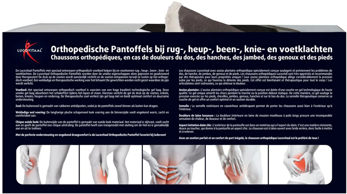 2x Lucovitaal Orthopedische Pantoffel Maat 39-40 1 paar