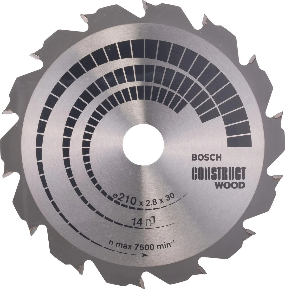 Bosch Professional Cirkelzaagblad PRO Construct Wood | Ø 210 x 2,8 x 30mm 14T - 2608640634