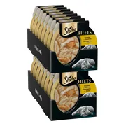 16x Sheba Kattenvoer Nat Filets in Saus Gevogelte en Zalm 60gr