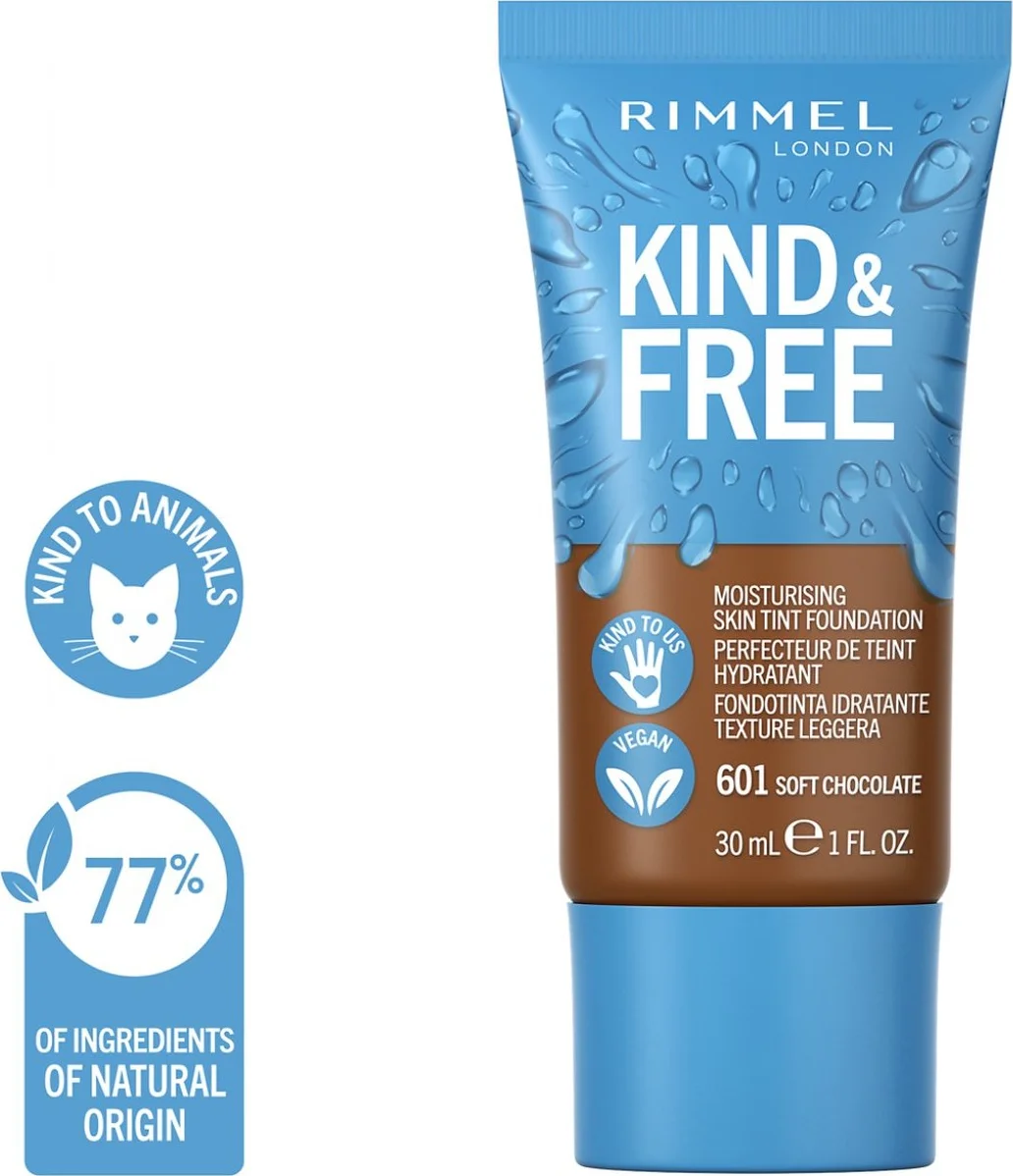 Rimmel KIND & FREE Vegan Foundation 601 Soft Chocolate 30 ml