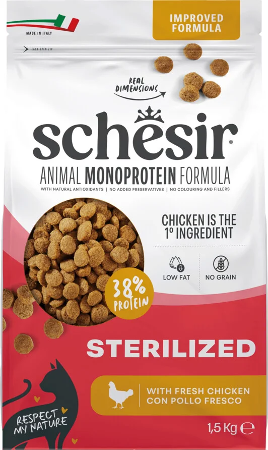 Schesir Monoproteïne Promo Kattenvoer Droog Sterilized Kip 1,5 kg