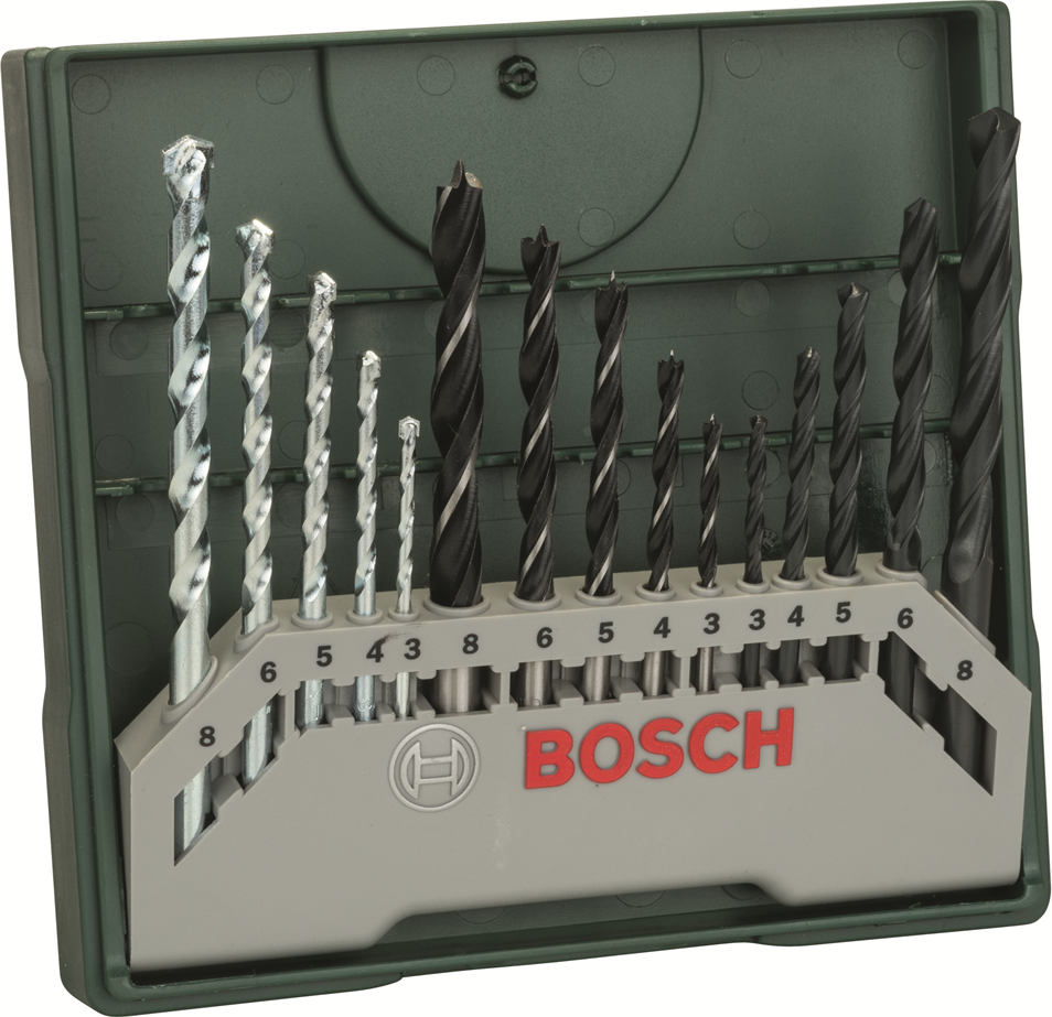Bosch X-Line Boorset - 15-delig - Hout, metaal en steen