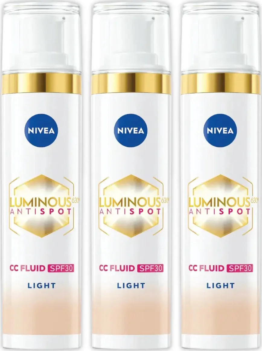 3x NIVEA Luminous630 CC Cream SPF 30 Light 40 ml